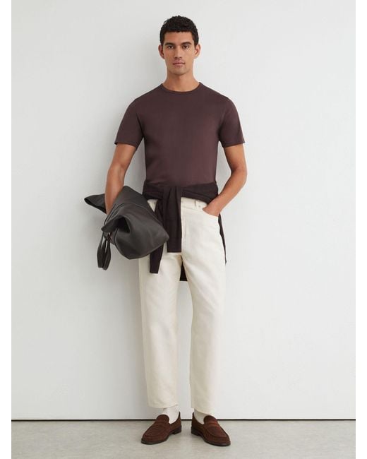 Reiss White Air-Water Cotton Tailored-Fit T-Shirt for men
