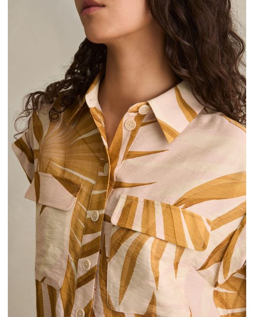 Reiss Natural Hannah Palm Print Shirt