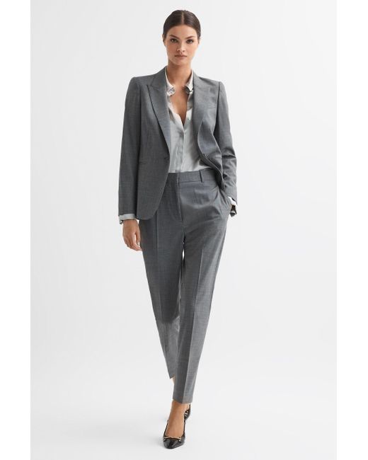 Reiss Gray Layton - Grey Slim Fit Wool Blend Suit Trousers