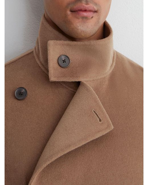 Reiss Natural Wool-Blend Blindseam Belted Overcoat for men