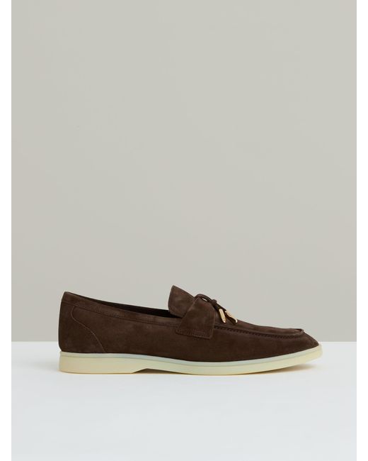 Reiss Price - Dark Tobacco Brown Suede Slip On Tassel Loafers, Us 12 (uk 11) for men