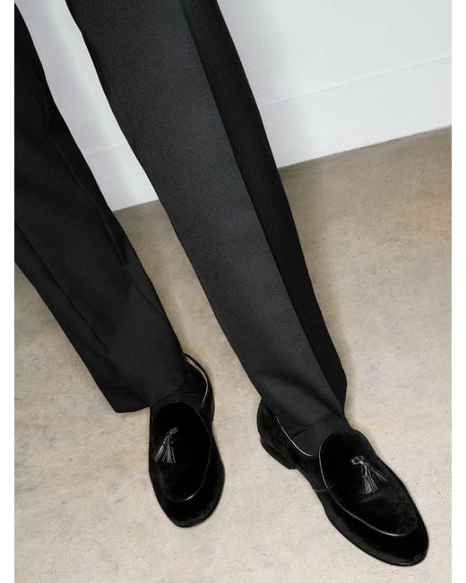 Reiss Black Harry Tassel-Detail Loafers for men