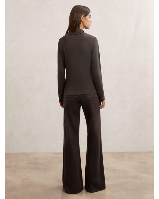 Reiss Multicolor Lyocell-Blend Funnel-Neck Top