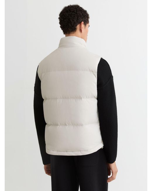 Reiss Black Quilted Zip-Through Puffer Gilet for men