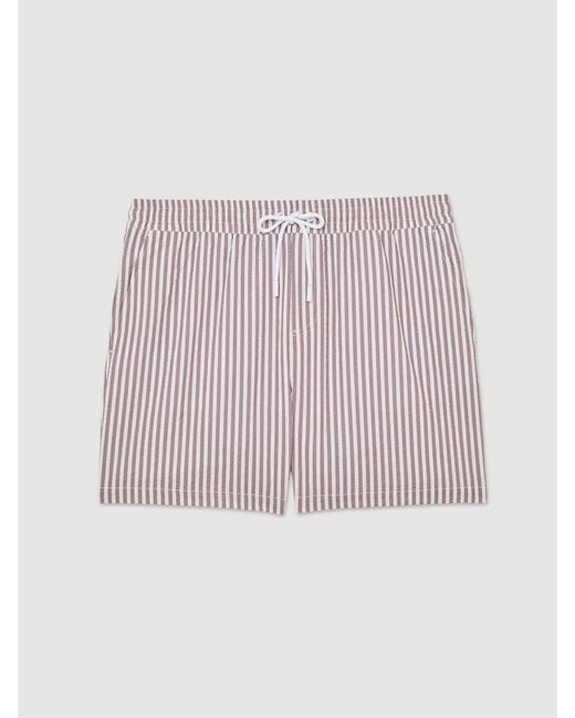 Reiss White Rose & Seersucker Stripe Swim Shorts for men