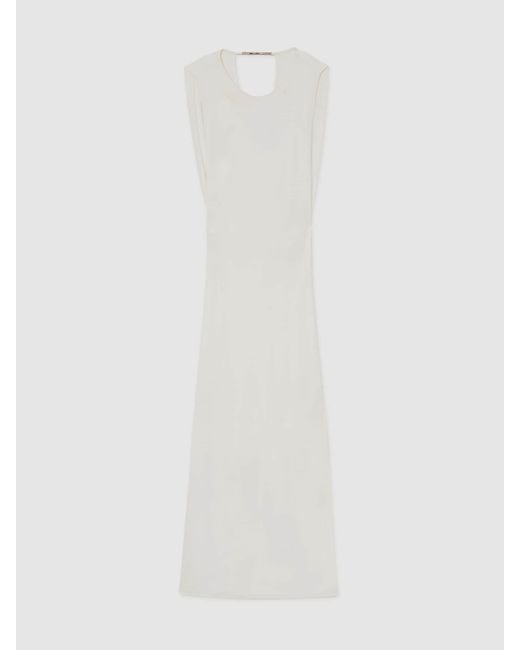 Reiss White Milena Jersey Draped Bodycon Maxi Dress