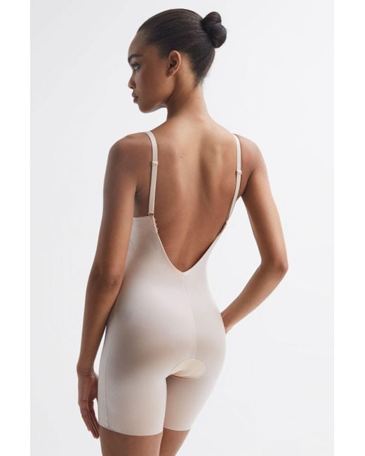 Spanx Multicolor Shapewear Plunge Low-back Mid-thigh Bodysuit, Champagne