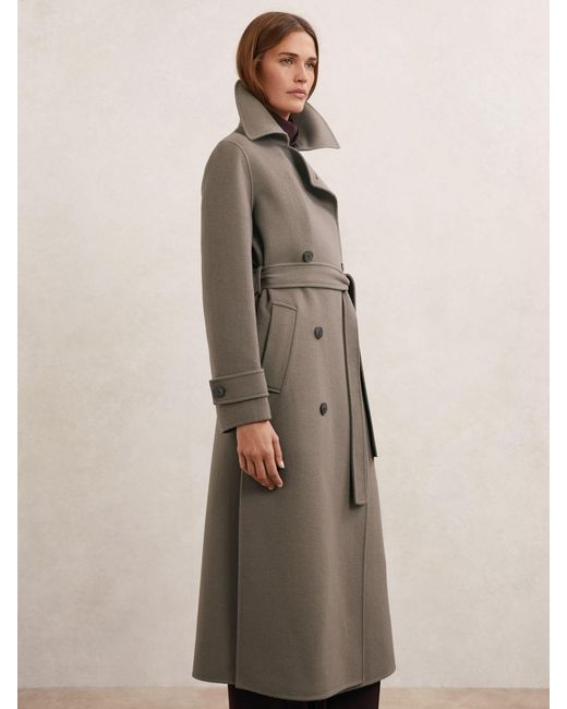 Reiss Natural Wool-Blend Belted Blindseam Coat
