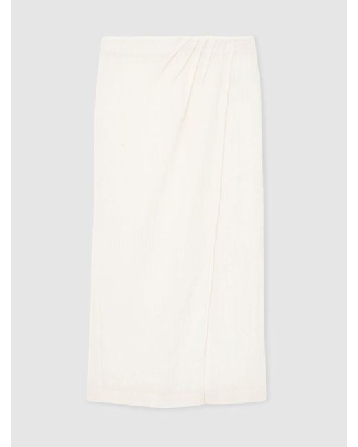 Reiss White Cotton-Blend Gauze Wrap Beach Skirt