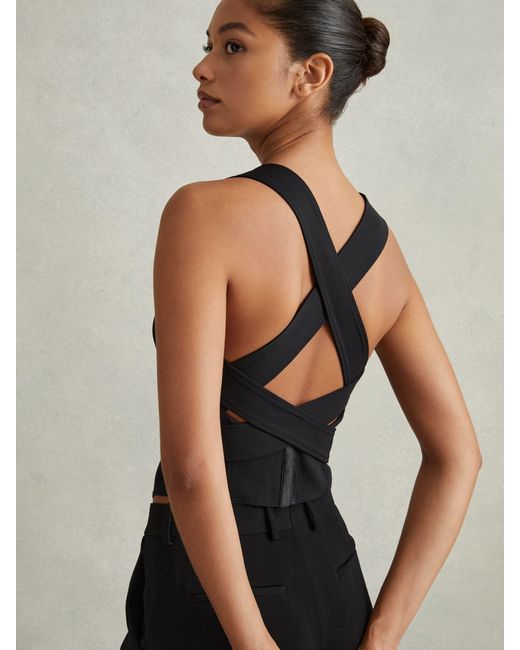 Reiss Black Callie Top Plain