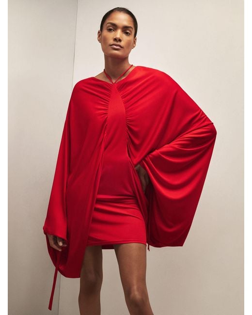 Reiss Red Royal Ballet Batwing Dress