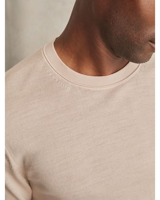 Reiss Natural Wessex - Beige Merino-wool Crew-neck Jumper, Xxl for men