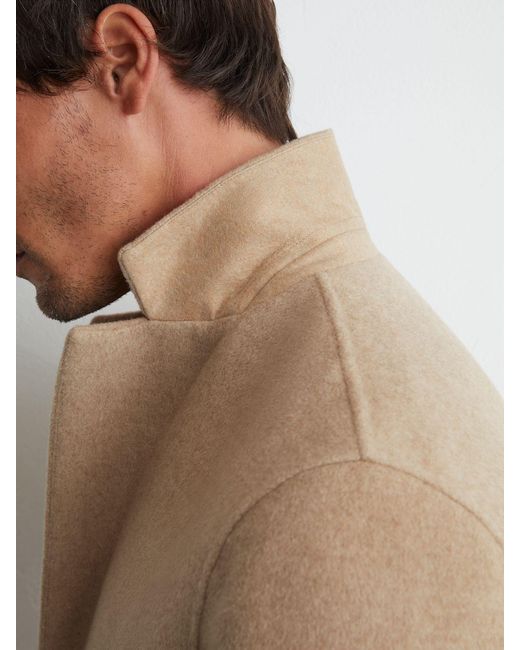 Reiss White Wool-Blend Single-Breasted Epsom Coat for men