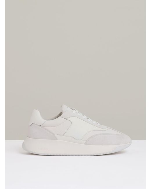 Reiss White Leather Suede Running Trainers for men