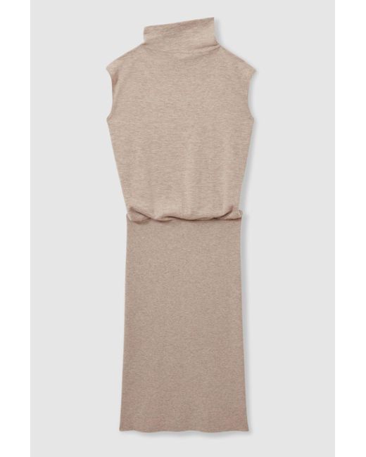 Reiss Natural Wool-Cashmere Knitted Midi Dress