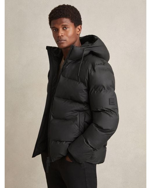 Rains Black Alta Short Jacket for men