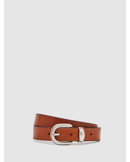 Reiss Multicolor Jonny - Tan Brown Leather Western Belt, 34 for men