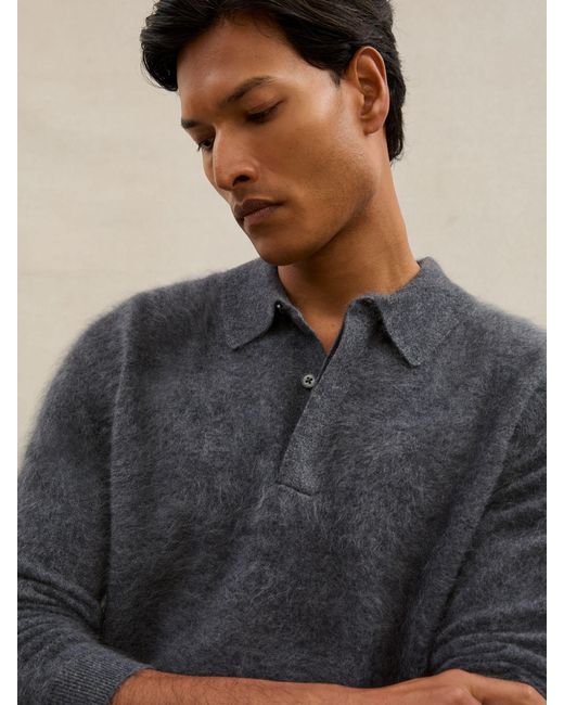 Reiss Multicolor Atelier Brushed-Cashmere Polo Jumper for men