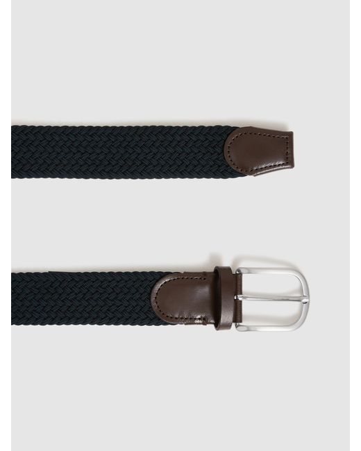 Reiss Blue Basket-Weave Belt for men
