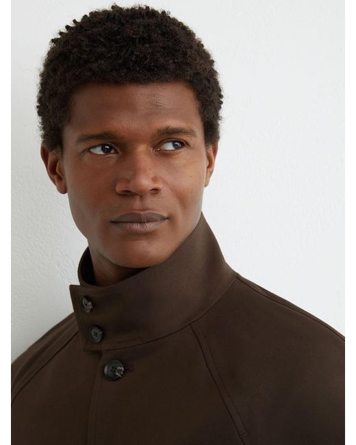 Reiss Black Romano - Taupe Brown Cotton-blend Harrington Jacket, L for men