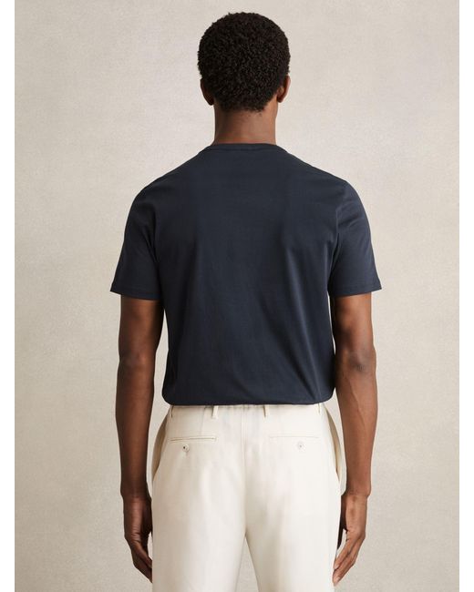 Reiss Blue Count - Navy Mercerised-cotton Crew-neck T-shirt, M for men