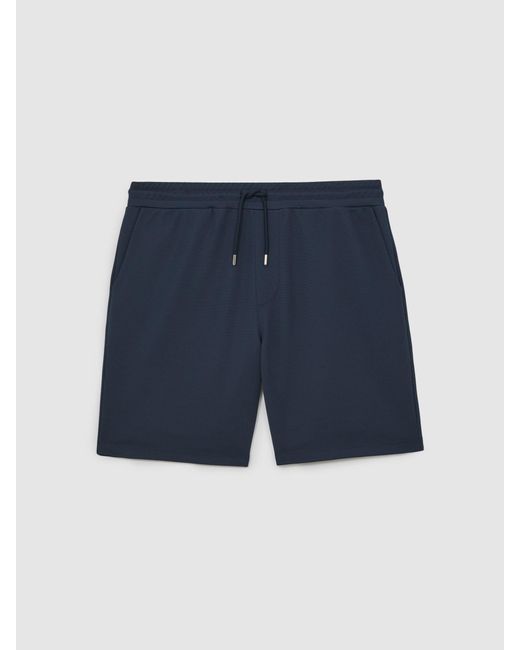 Reiss Blue Textured Drawstring Shorts for men