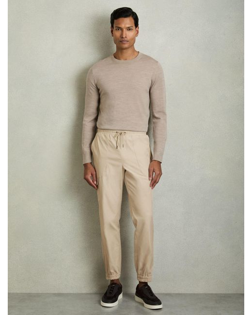 Reiss Natural Technical Cargo Drawstring Trousers for men