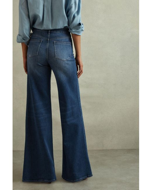 Reiss Blue Mid Palazzo Jeans