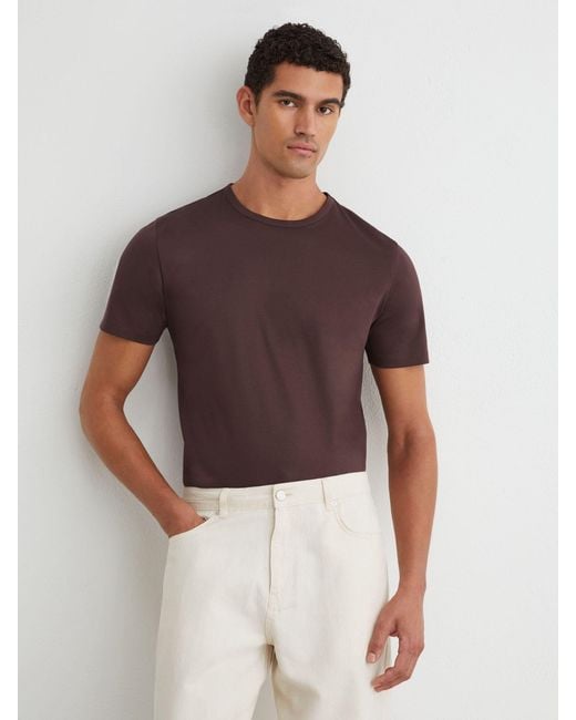 Reiss White Air-Water Cotton Tailored-Fit T-Shirt for men