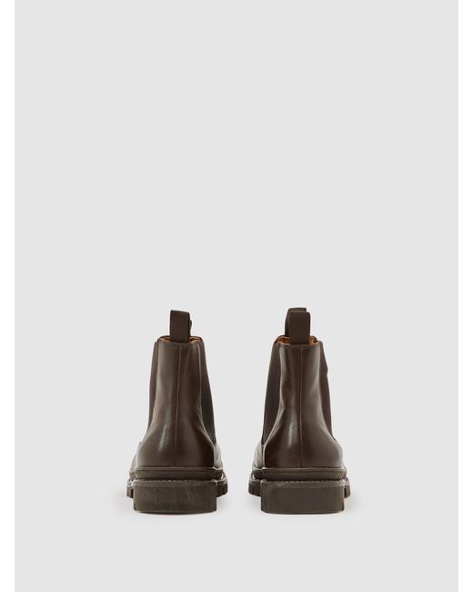 Reiss Brown Leather Chelsea Boots for men