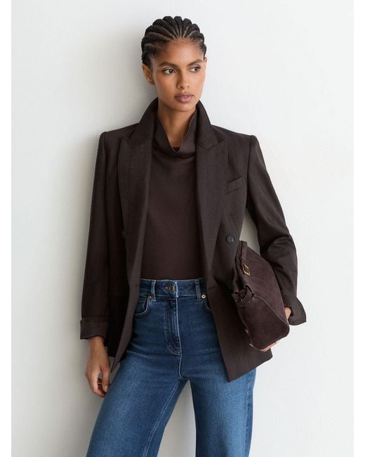 Reiss Blue Cotton- Wide-Leg Jeans