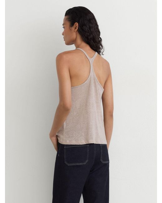 Reiss Blue Linen Racer-Back Vest