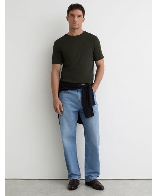 Reiss Black Bless - Oxidised Green Cotton Crew-neck Tailored-fit T-shirt, S for men