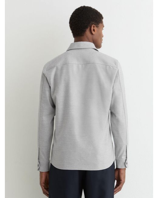Reiss Gray Chamber - Grey Brushed Twin-pocket Overshirt, S for men