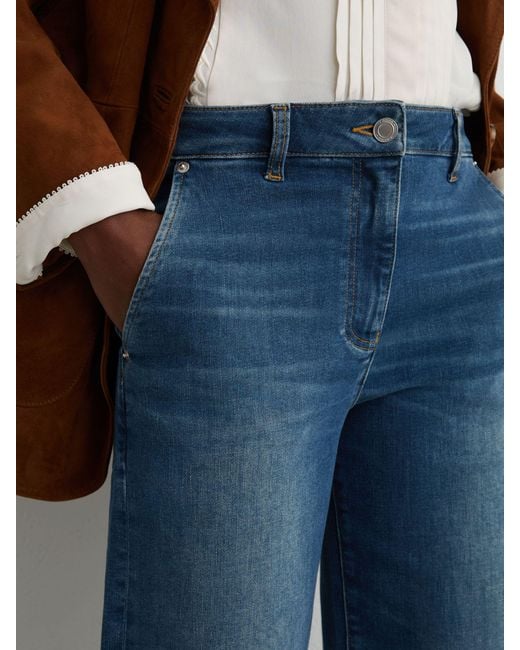 Reiss Blue Addie Wide-Leg Jeans