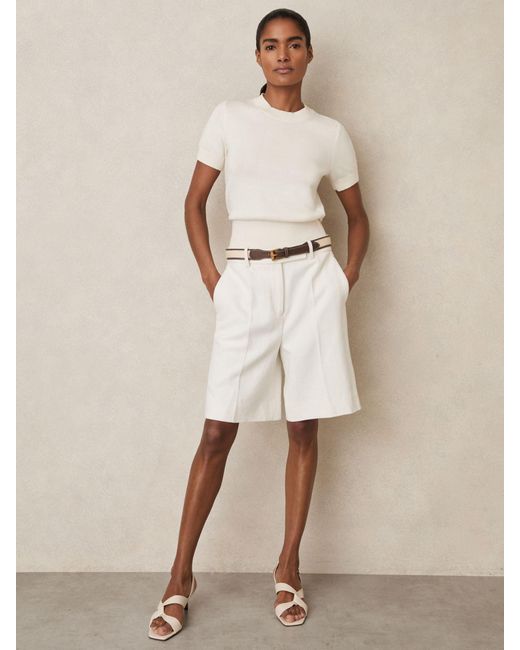 Reiss Natural Cotton And Wool Crew-Neck Top