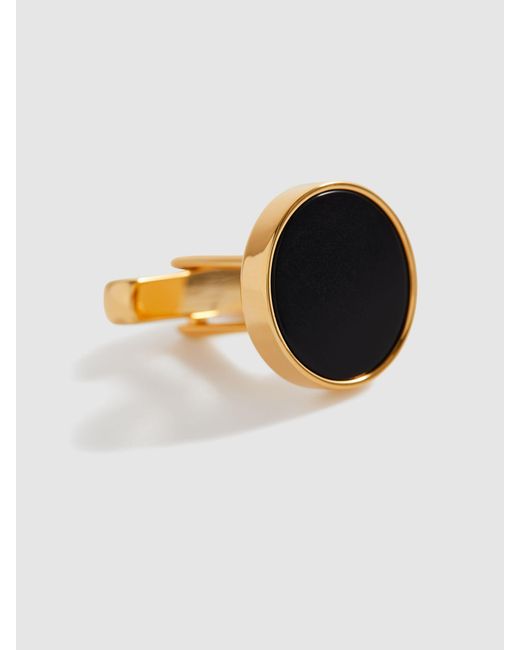 Reiss Black Round Onyx Cufflinks for men