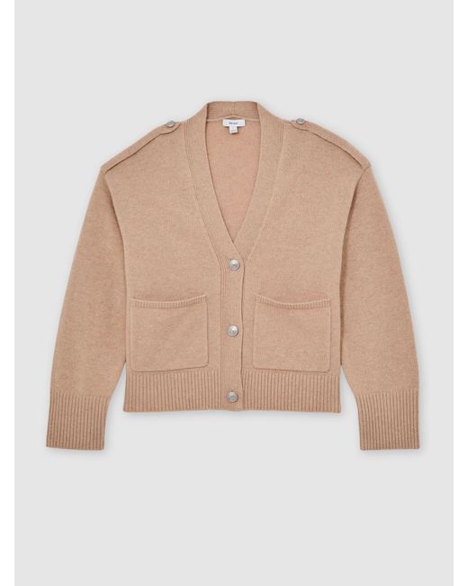 Reiss Natural Wool-Cashmere Button-Through Cardigan