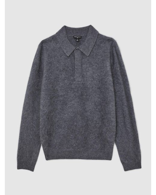 Reiss Multicolor Atelier Brushed-Cashmere Polo Jumper for men