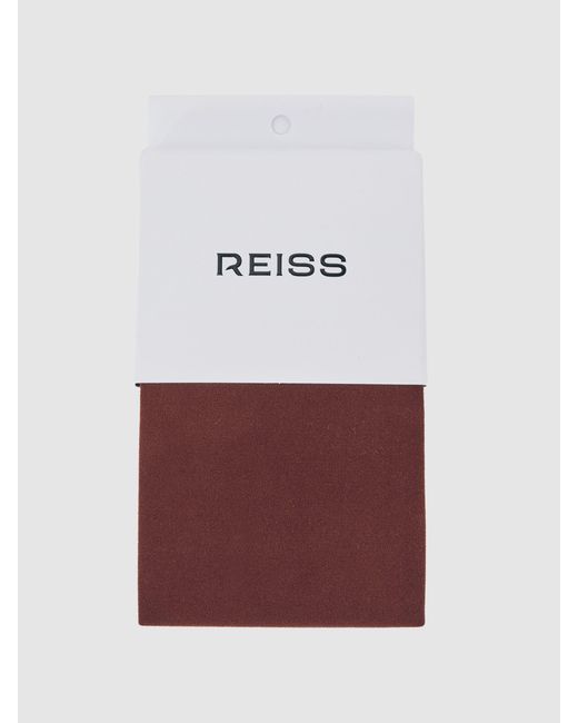 Reiss White Daniella - Burgundy Coloured 80 Denier Tights, M-l (us 8-14)