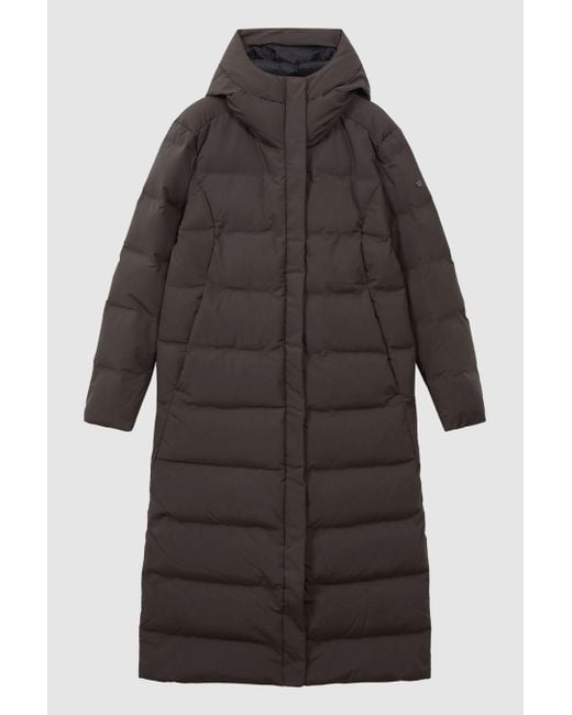 Scandinavian Edition Blue Long Quilted Coat