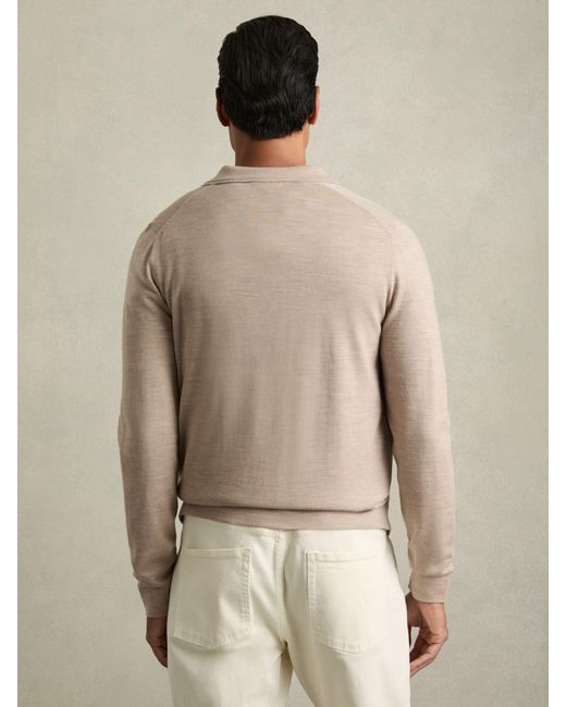 Reiss Natural Merino Wool Button-Through Cardigan for men