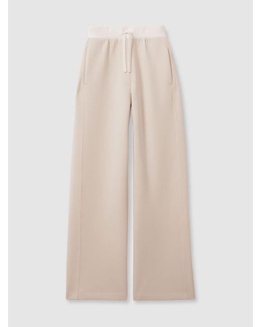 Reiss Natural Interlock Wide-Leg Drawstring Joggers