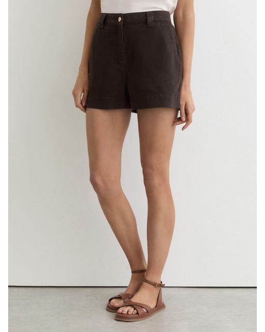 Reiss Blue Lyocell-Linen Shorts