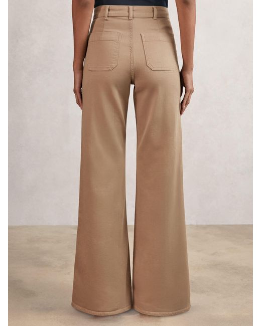 Reiss Natural Sakura - Taupe Neutral Patch-pocket Flared Jeans, 30w X 31l (uk 30 R)