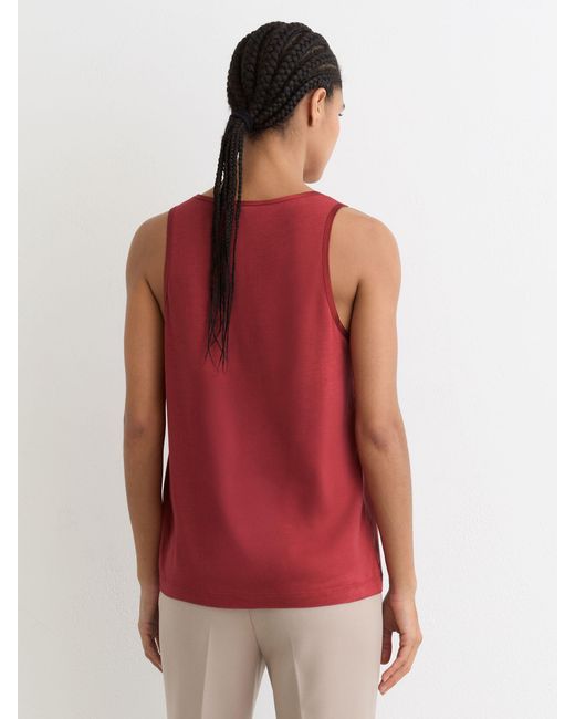 Reiss Red Silk-Front Cami Top