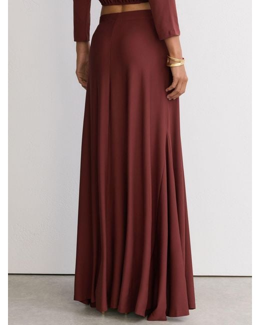 Reiss Red Jersey Maxi Skirt