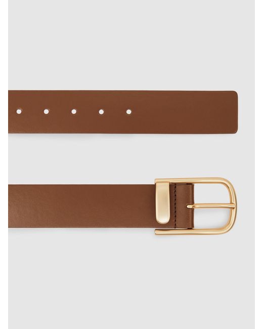 Reiss Brown Iyla - Tan Leather Half Keeper Belt, Medium (us 8-10)