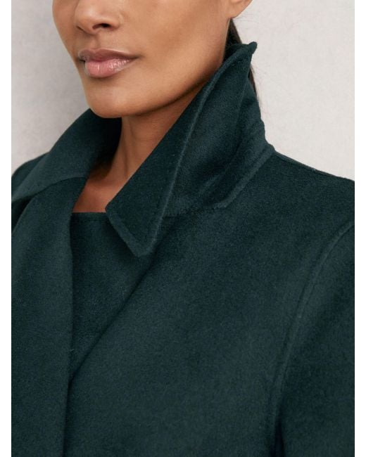 Reiss Rene - Green Double-breasted Blindseam Coat Wool-blend, Us 2