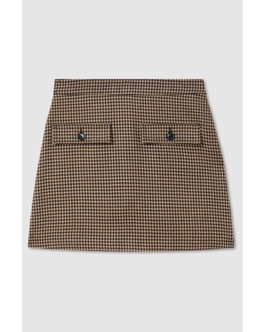 Dogtooth wool skirt sales
